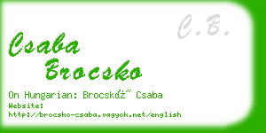 csaba brocsko business card